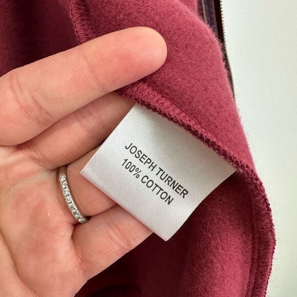 Joseph Turner Yorkshire Full Zip Jersey Sweatshirt in Dark Pink Red - Picture 10 of 11